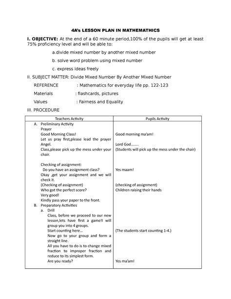 4A’s Lesson Plan in Math: A Comprehensive Guide [2023].